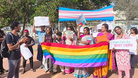 LGBTQIA+ activists protest Trump’s anti-trans policies
