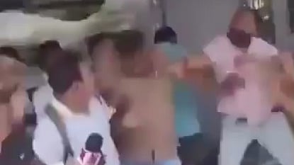 A screengrab showing the journalist being assaulted by BJP workers 