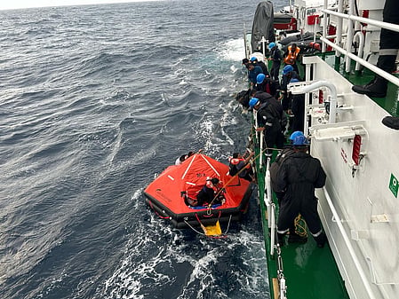 All crew members rescued after Liberian ship capsizes off Kerala coast