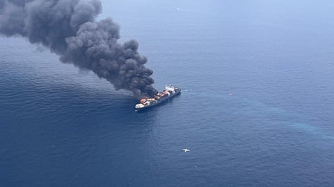 Kerala: Singapore-flagged vessel catches fire, rescue operations underway