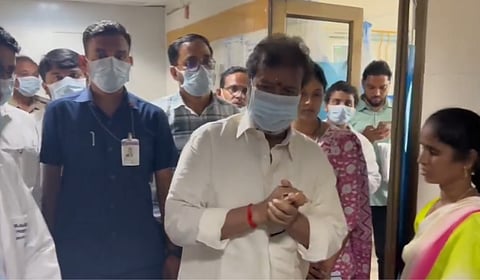 Telangana Health Minister Damodara Raja Narasimha at Gandhi Hospital
