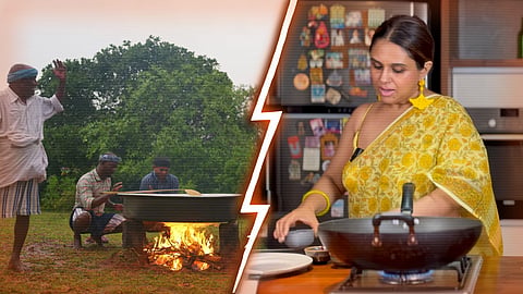 Stills from Village Cooking Channel (Left) and Kitchen Tales By Neethu 