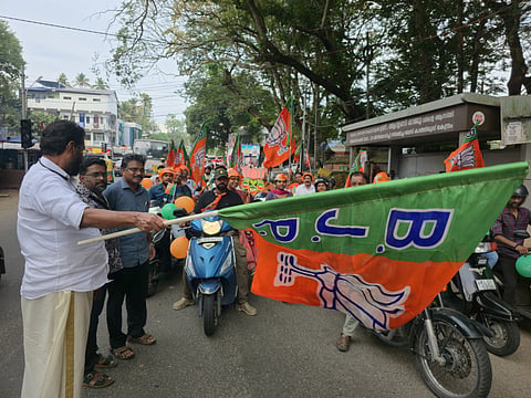 BJP victory celebration in Thiruvananthapuram