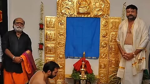 Jayaram attending a Pooja by Potty