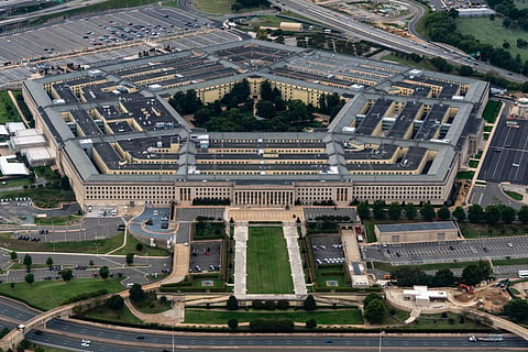 The Pentagon, the headquarters for the U.S. Department of Defense, is seen from the air, Sept. 20, 2025, in Arlington, Va. 