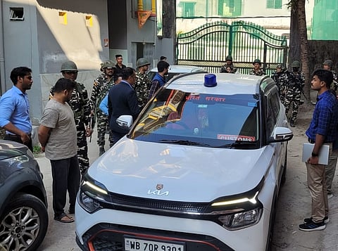 Customs Officials arresting Biswadip Das 