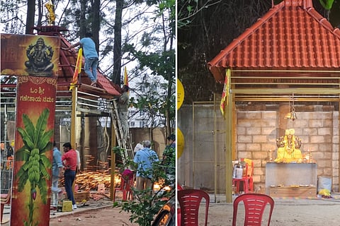 A Ganesha temple was built in the common area of an apartment complex in Bengaluru, allegedly without seeking the approval of residents. 