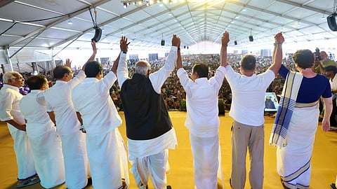 Top Congress leaders at VD Satheesan's swearing-in ceremony in Thiruvananthapuram