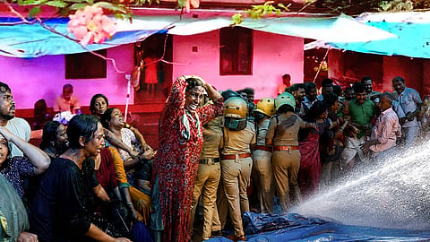 Image featuring Dalit families on May 20 during police action 