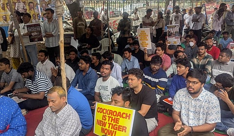 Over 400 people turn up for Hyderabad CJP protest, angry with corruption in education