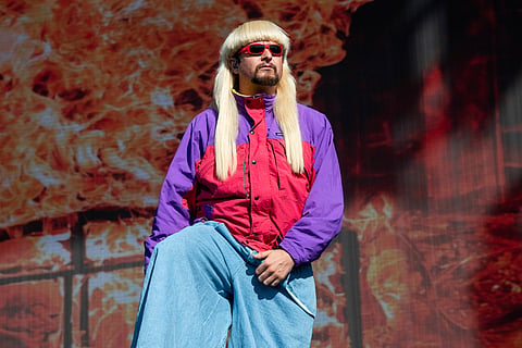 FILE - Oliver Tree performs at the Austin City Limits Music Festival in Austin, Texas, on Oct. 16, 2022. 