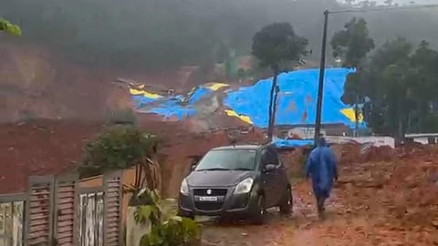 Image featuring landslip area in Kalladi in Wayanad 