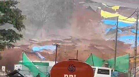 Landslip at the Wayanad twin-tunnel construction site