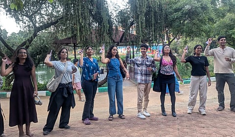 At Hyderabad’s Jalagam Vengal Rao Park, young people gather for an ‘anti-AI’ picnic