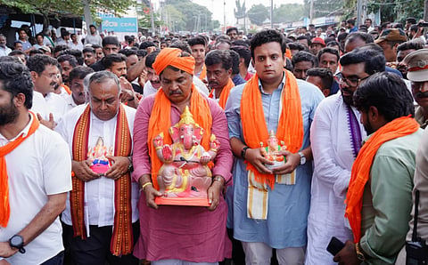 BJP protests Ganesha procession curbs in T Narsipur, police say there are none