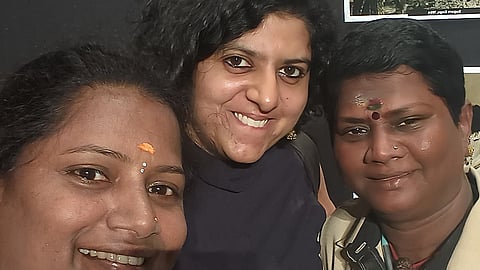 Sraiyanti (middle) with Mohana and Leela