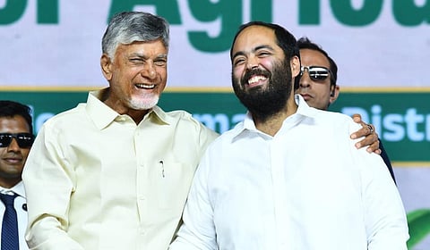 Andhra CM Chandrababu Naidu with Anant Ambani