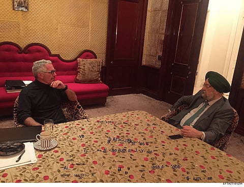 Photo of convicted sex offender Jeffery Epstein and India's Union Minister Hardpeed Singh Puri released by US DoJ