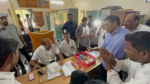 An injured YSRCP MP Midhun Reddy who attacked during the nominations
