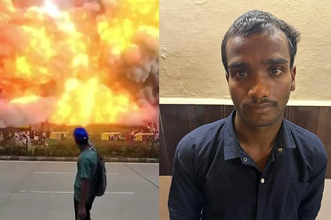 A screengrab of the AI video (Left), and the accused (Right)