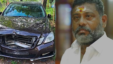 The car and Jayabalakrishnan (L to R) 