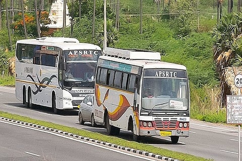 Two riders killed, 6 passengers injured as APSRTC bus rams two-wheeler in Andhra