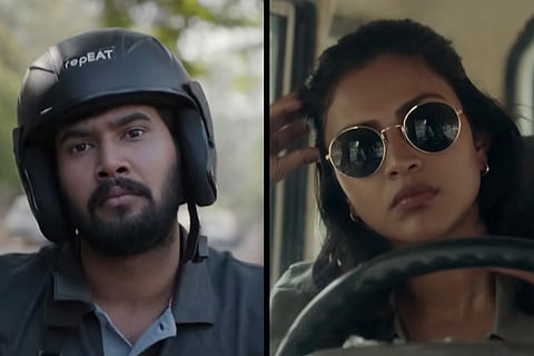 Rahul Vijay on the left and Amala Paul on the right