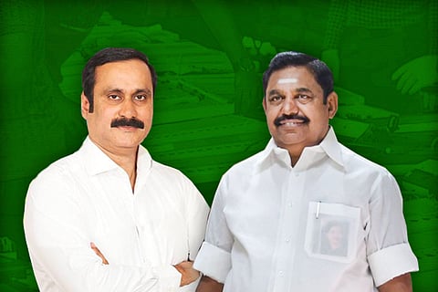 A collage of Anbumani Ramadoss and E Palaniswami