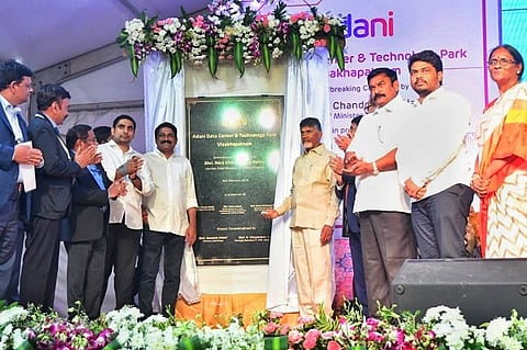Andhra CM Naidu lays foundation stone for Adani group’s Data Centre in Vizag