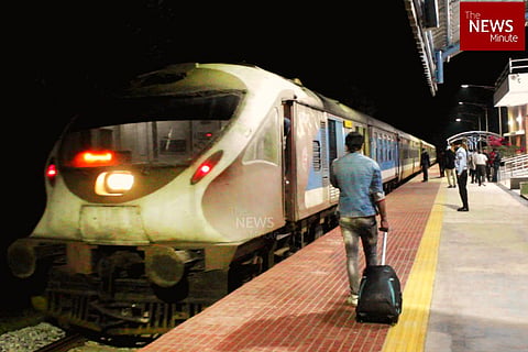 Traveller at the Bengaluru airport halt station