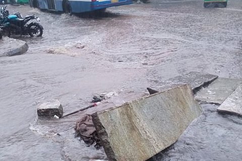 waterlogged road in Bengaluru