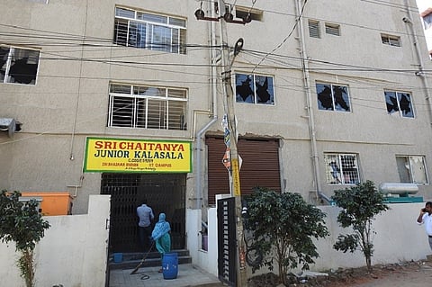 Angry students vandalise Sri Chaitanya in Hyd after college bus mows girl down
