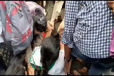 Outrage after Hyd cop caught on camera inappropriately touching a woman doctor 