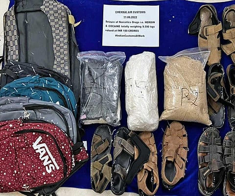 Narcotics that were seized at the Chennai airport in 2022