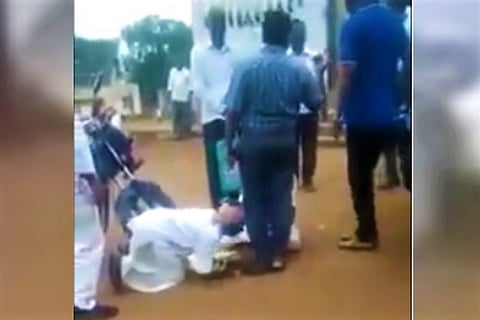Telangana farmers fall at official's feet over land issue, video goes viral