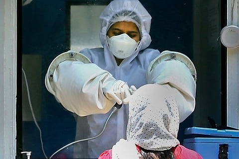 A patient being tested for coronavirus