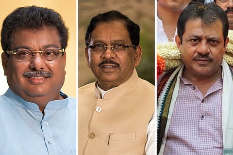Congress leaders- MB Patil, Parameshwara and Zameer Ahmad