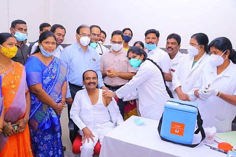 Telangana Health Minister takes COVID-19 vaccine, claims no second wave in state