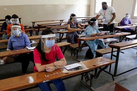 Students appearing for exam