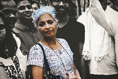 Gauri Lankesh along with Jignesh Mevani and others