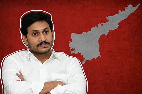 Andhra Pradesh map and CM Jagan