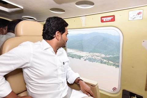 Andhra CM Jagan conducts aerial survey of flood-hit areas along Godavari