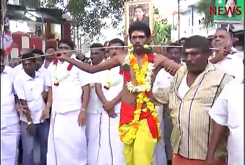 As Jaya remains hospitalized, partymen continue painful prayer rituals
