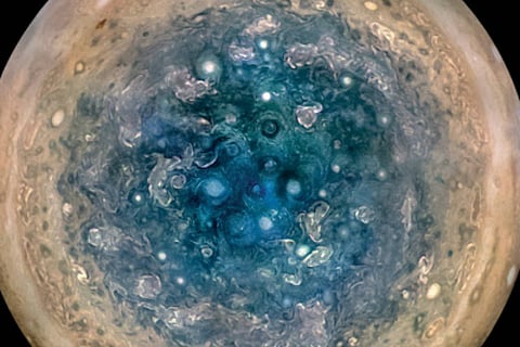 NASA's Juno probe finds several Earth-sized storms over Jupiter poles