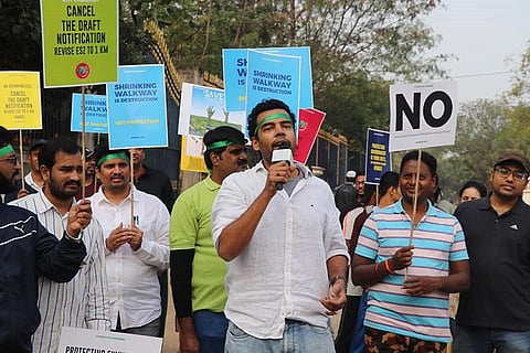 'Makes no sense to cut trees and build flyovers': Citizens in Hyd protest at KBR park