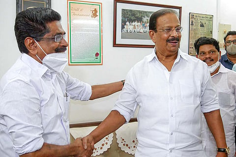 Kerala Congress leaders Mullappally Ramachandran and K Sudhakaran 