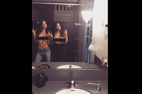 Kim's topless selfie with Emily Ratajkowski sets internet on fire, but why does she do it?
