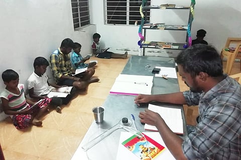 Ambedkar-Periyar library run by people of Aindhupanai village located in Namakkal’s Kadachanallur Panchayat.