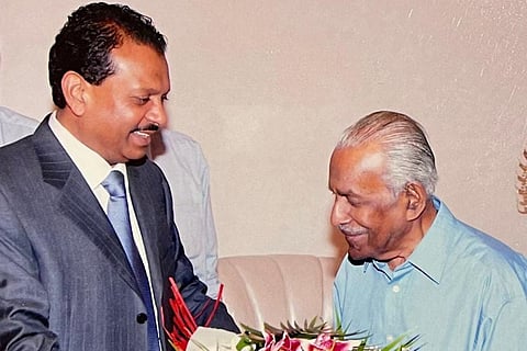 Lulu Group Chairman MA Yusuf Ali and Travancore king Uthradam Thirunal Marthanda Varma