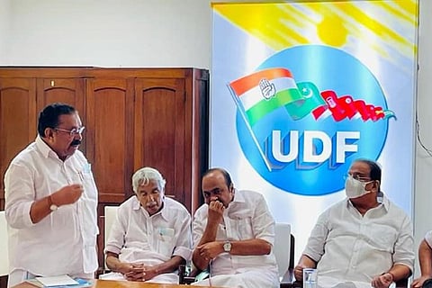 MM Hassan addressing a meeting of the UDF